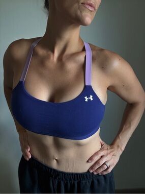 Under Armour Purple Eclipse Sports Bra Lilac Straps Medium Workout